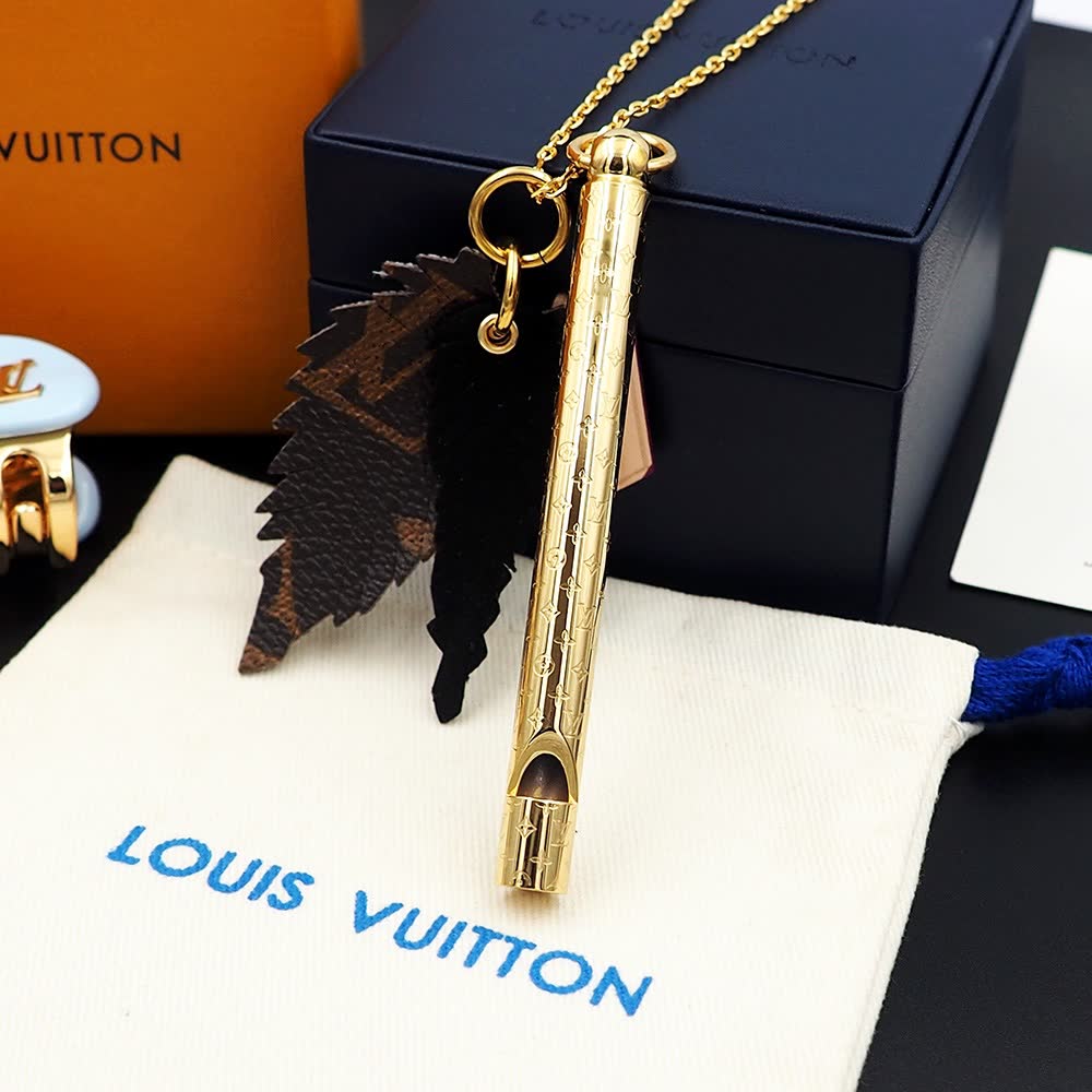 Louis Vuitton Monogram World Tour Gold Plated Necklace
